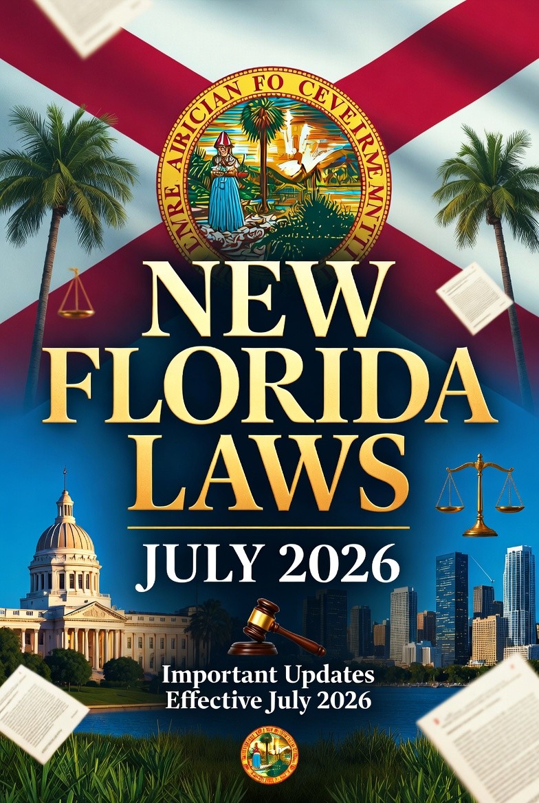 Here is a breakdown of some of the most significant laws taking effect today, July 1, 2026 in Florida