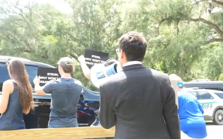 Bullhorns and 'Blah-Blah' Gestures: Fishback Crashes Donalds Campaign Event in Lake City