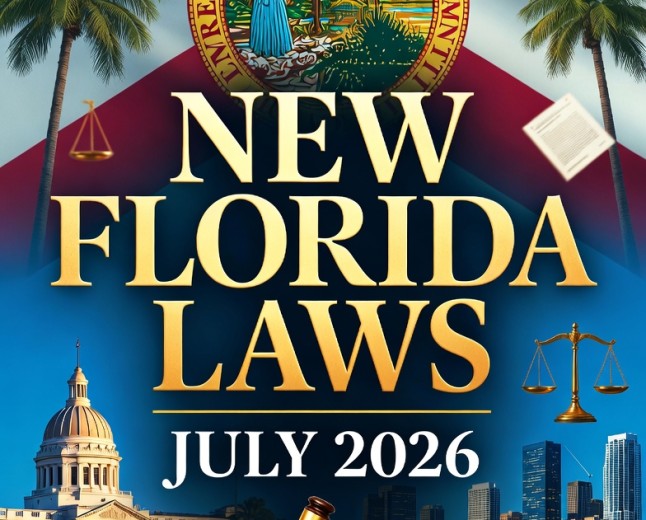 Here is a breakdown of some of the most significant laws taking effect today, July 1, 2026 in Florida